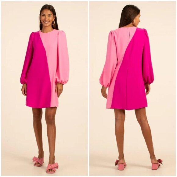 💕TRINA TURK💕 Echo Dress ~ Cotton Candy Sky Sunset Pink Medium M NWT - Picture 1 of 16